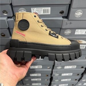 Palladium Beige and Black Women's Sneakers